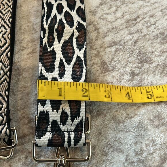 Two purse adjustable bag straps, Animal Print and Geometric Pattern Bag Straps - Picture 3 of 4